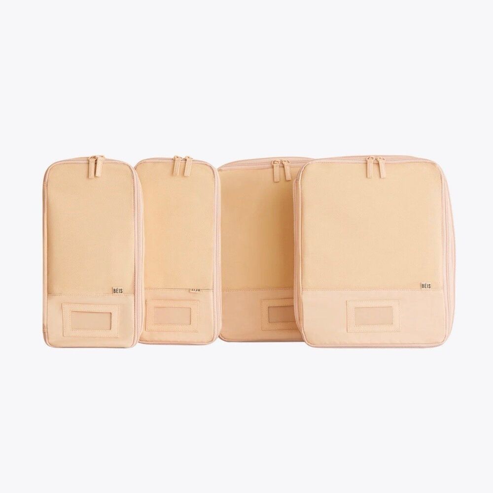 BEIS The Compression Packing Cubes 4 pc Beige - Picture 3 of 5